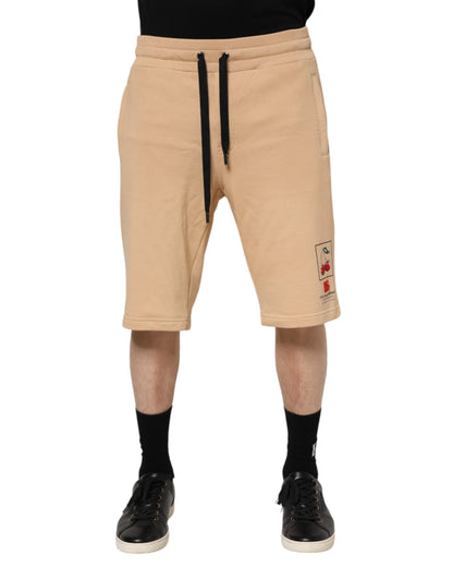 Dolce &amp; Gabbana Yellow Cotton Men Bermuda Sweatshorts Shorts