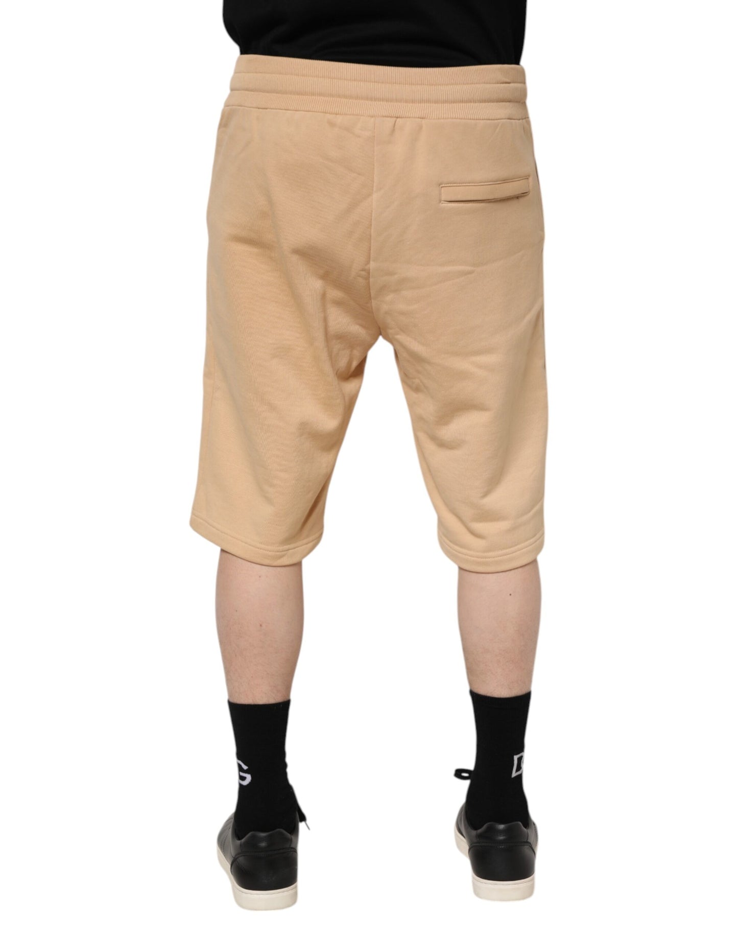Dolce &amp; Gabbana Yellow Cotton Men Bermuda Sweatshorts Shorts