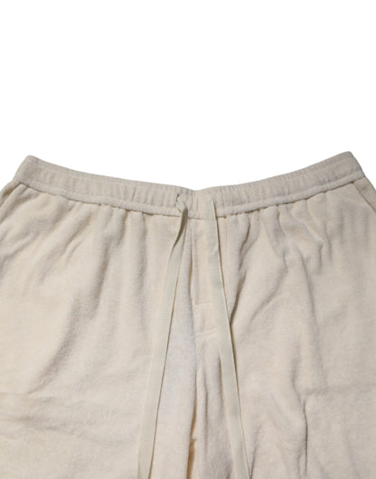 Dolce &amp; Gabbana Ivory Cotton Men Bermuda Sweatshorts Shorts
