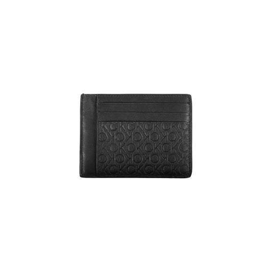 Portefeuille en cuir noir Calvin Klein