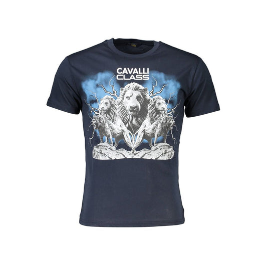 T-shirt en coton bleu Cavalli Class