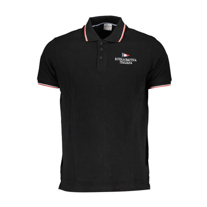Polo Scuola Nautica en coton noir