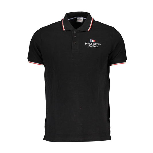 Polo Scuola Nautica en coton noir