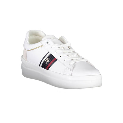 Tommy Hilfiger White Polyester Sneaker by Tommy Hilfiger