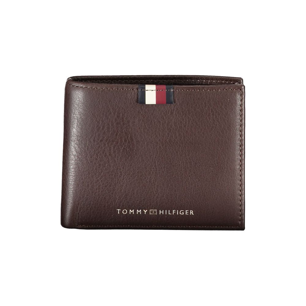 Portefeuille en cuir marron Tommy Hilfiger