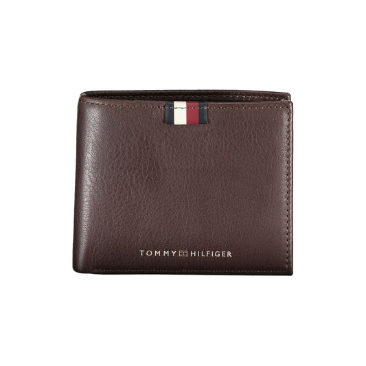 Portefeuille en cuir marron Tommy Hilfiger