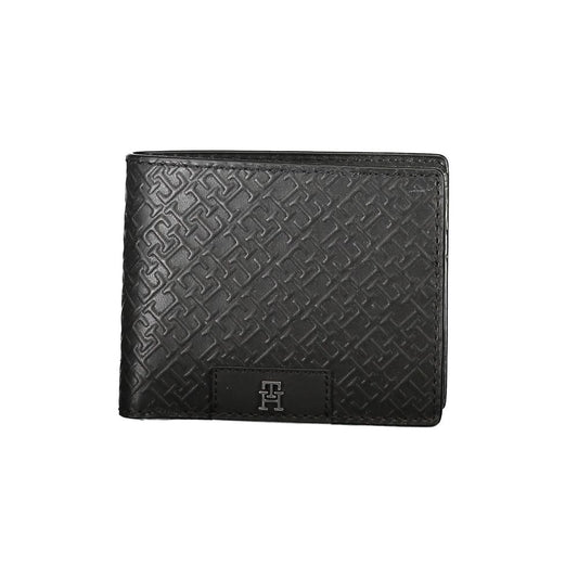 Portefeuille en cuir noir Tommy Hilfiger