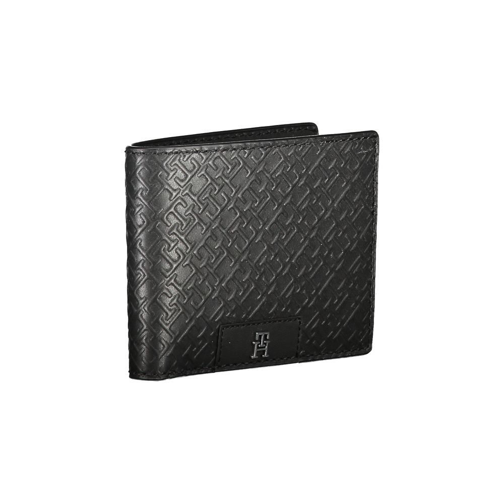 Portefeuille en cuir noir Tommy Hilfiger