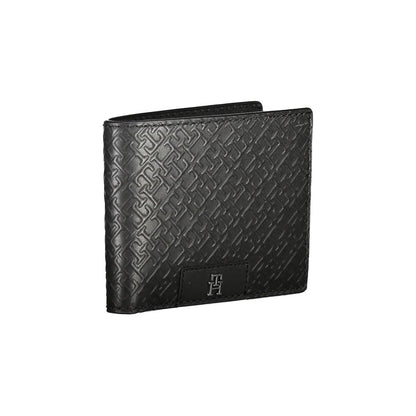 Portefeuille en cuir noir Tommy Hilfiger