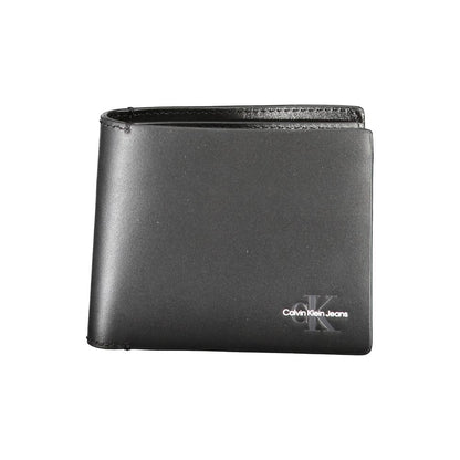 Portefeuille en cuir noir Calvin Klein