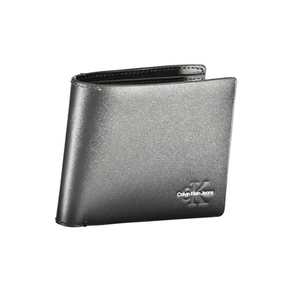 Portefeuille en cuir noir Calvin Klein