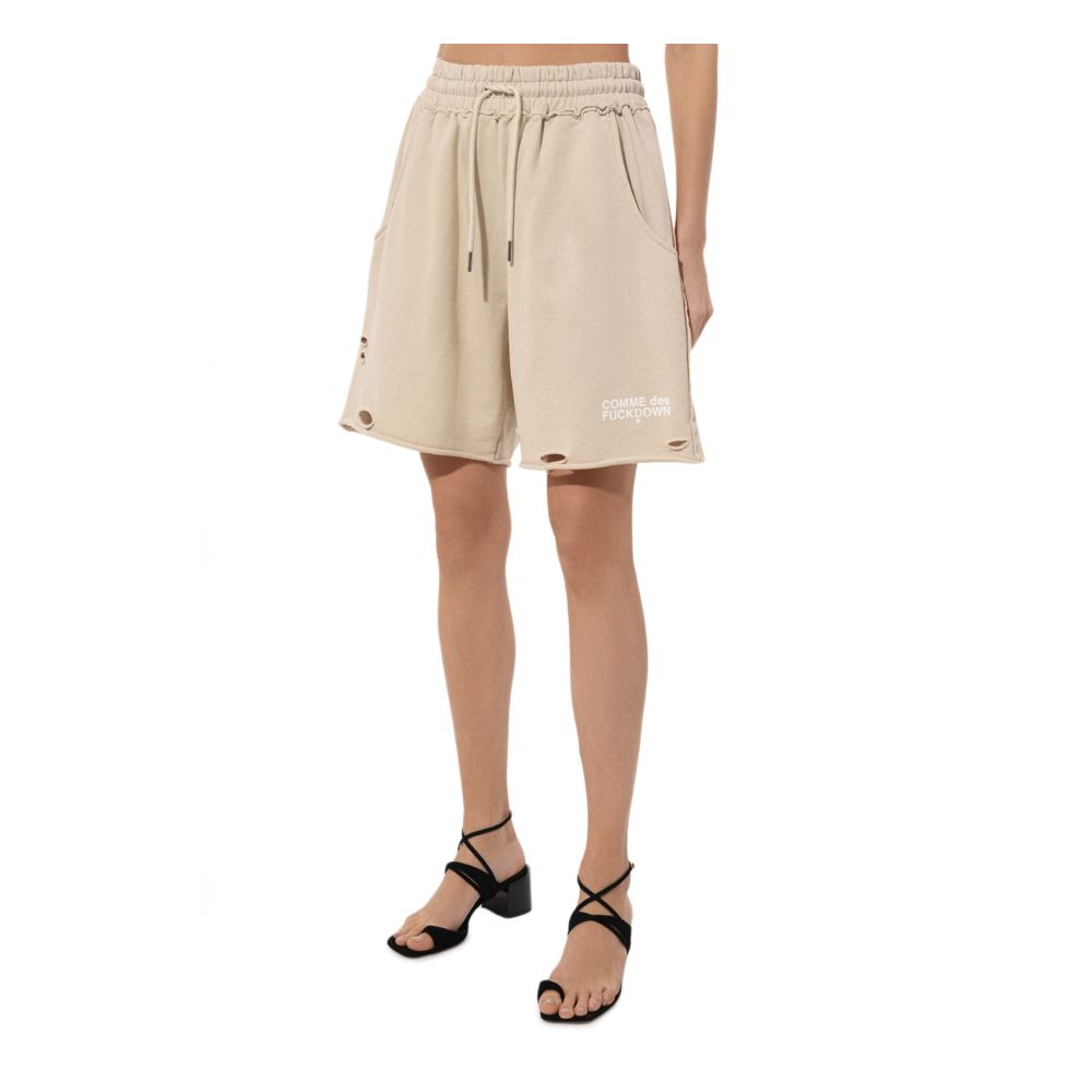 Comme Des Fuckdown Short en coton beige