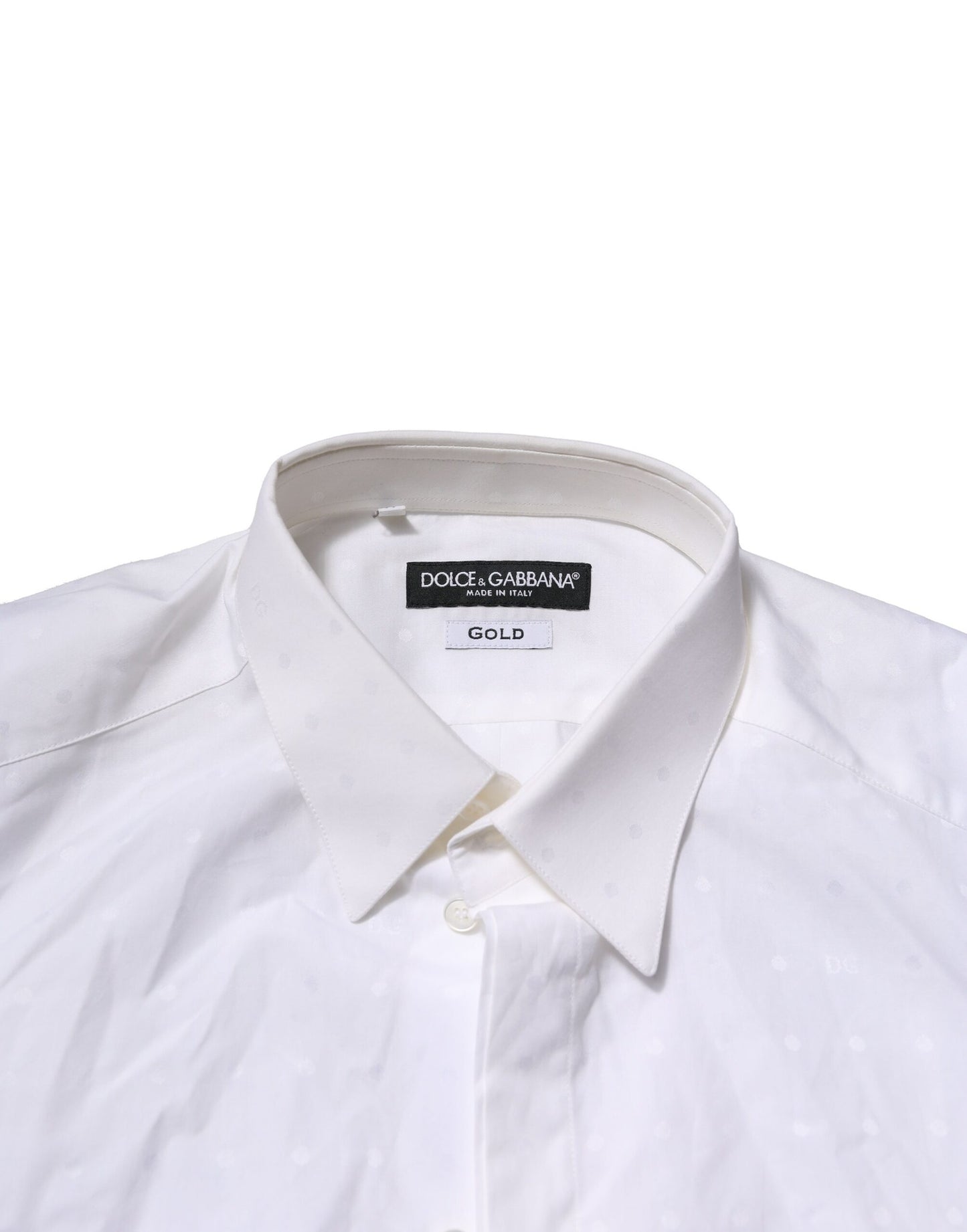 Dolce & Gabbana White Cotton GOLD Dress Formal Shirt by Dolce & Gabbana