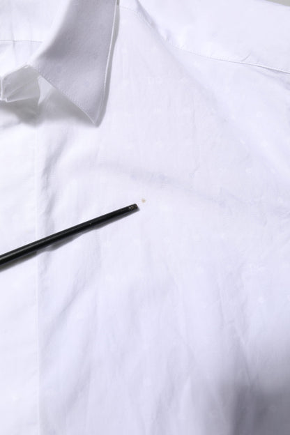 Dolce & Gabbana White Cotton GOLD Dress Formal Shirt by Dolce & Gabbana