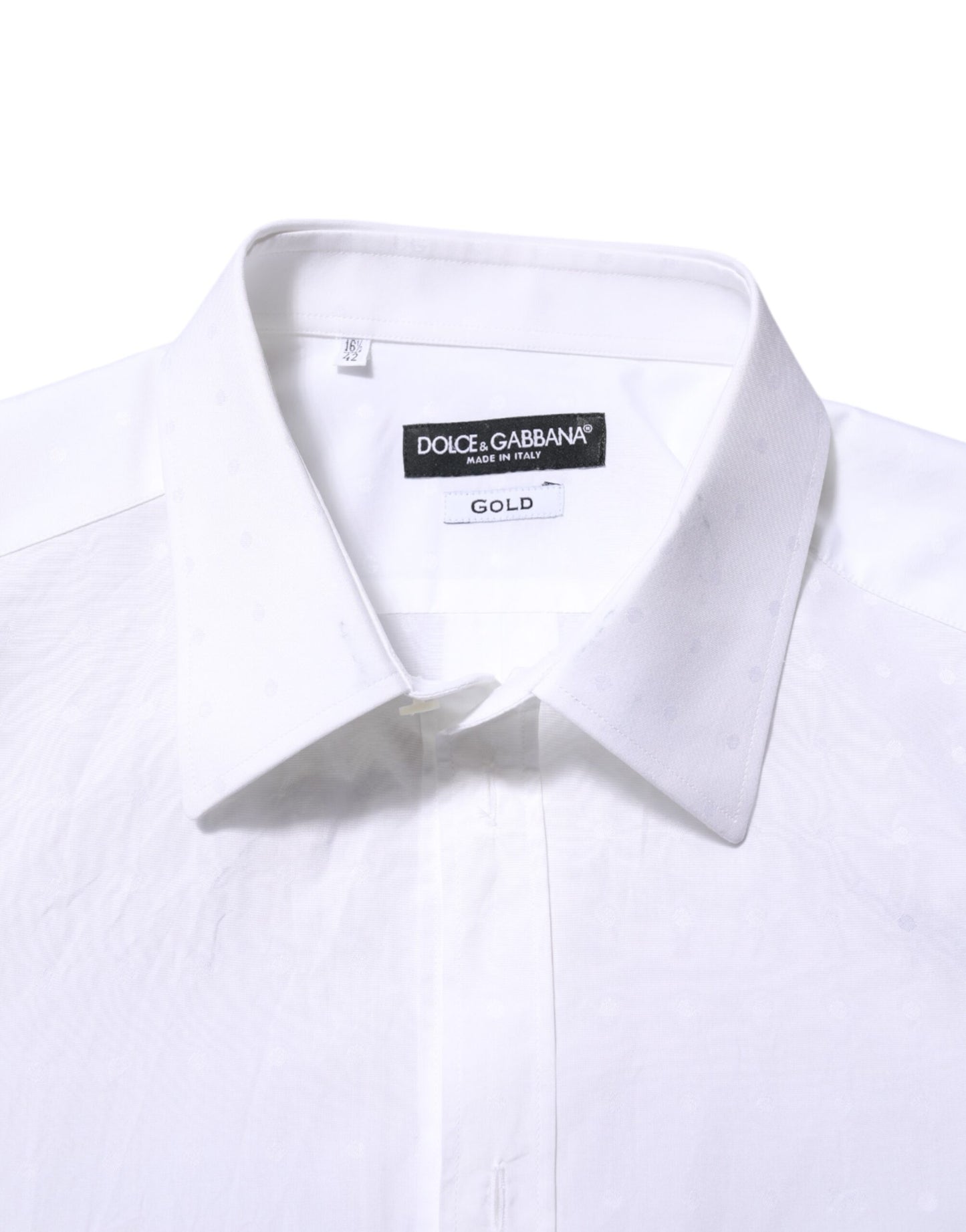 Dolce & Gabbana White Cotton GOLD Dress Formal Shirt by Dolce & Gabbana