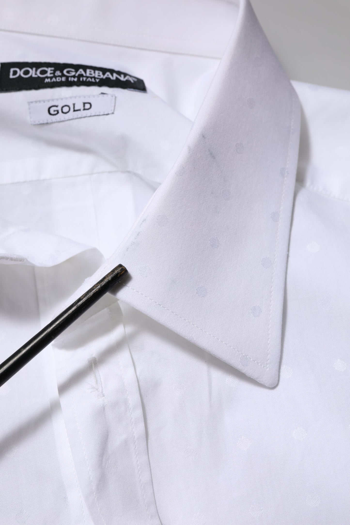 Dolce & Gabbana White Cotton GOLD Dress Formal Shirt by Dolce & Gabbana
