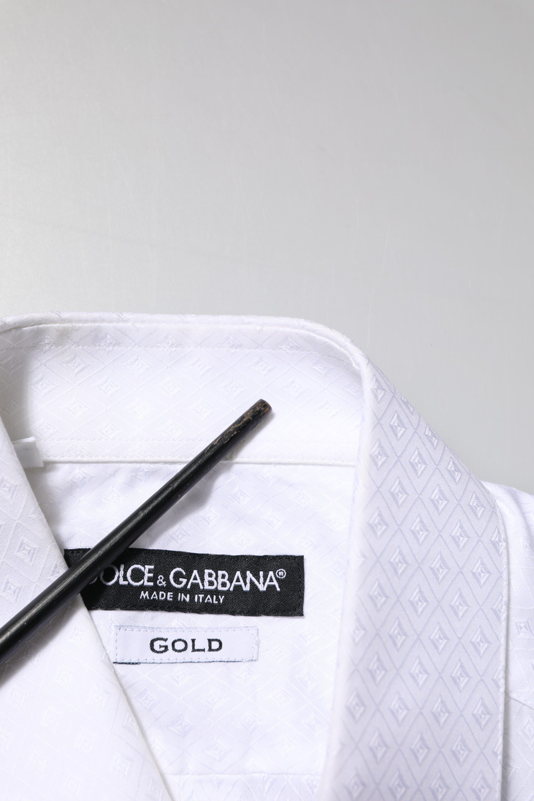 Dolce & Gabbana White Cotton GOLD Long Sleeves Formal Shirt by Dolce & Gabbana