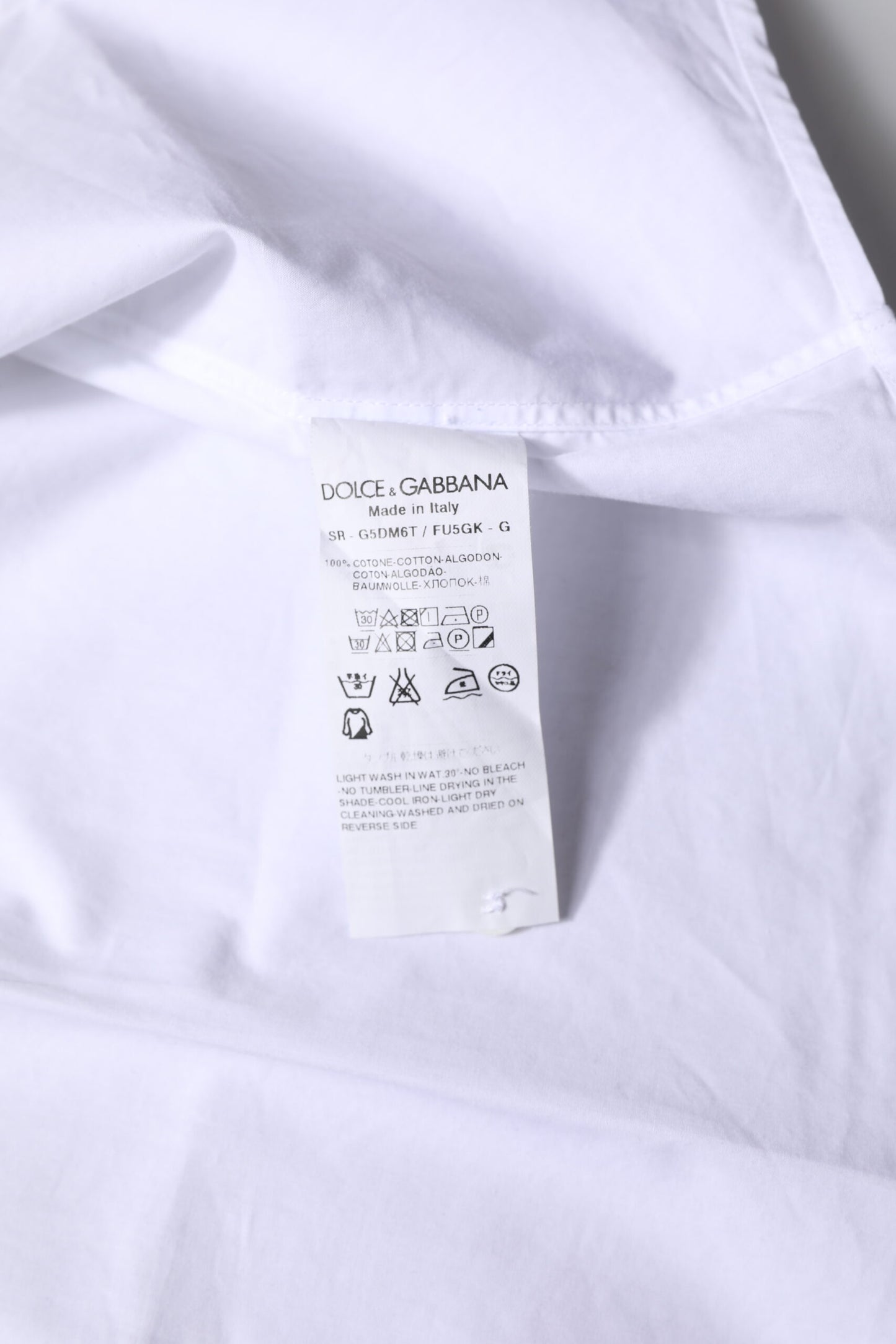 Dolce & Gabbana White Cotton GOLD Long Sleeves Formal Shirt by Dolce & Gabbana