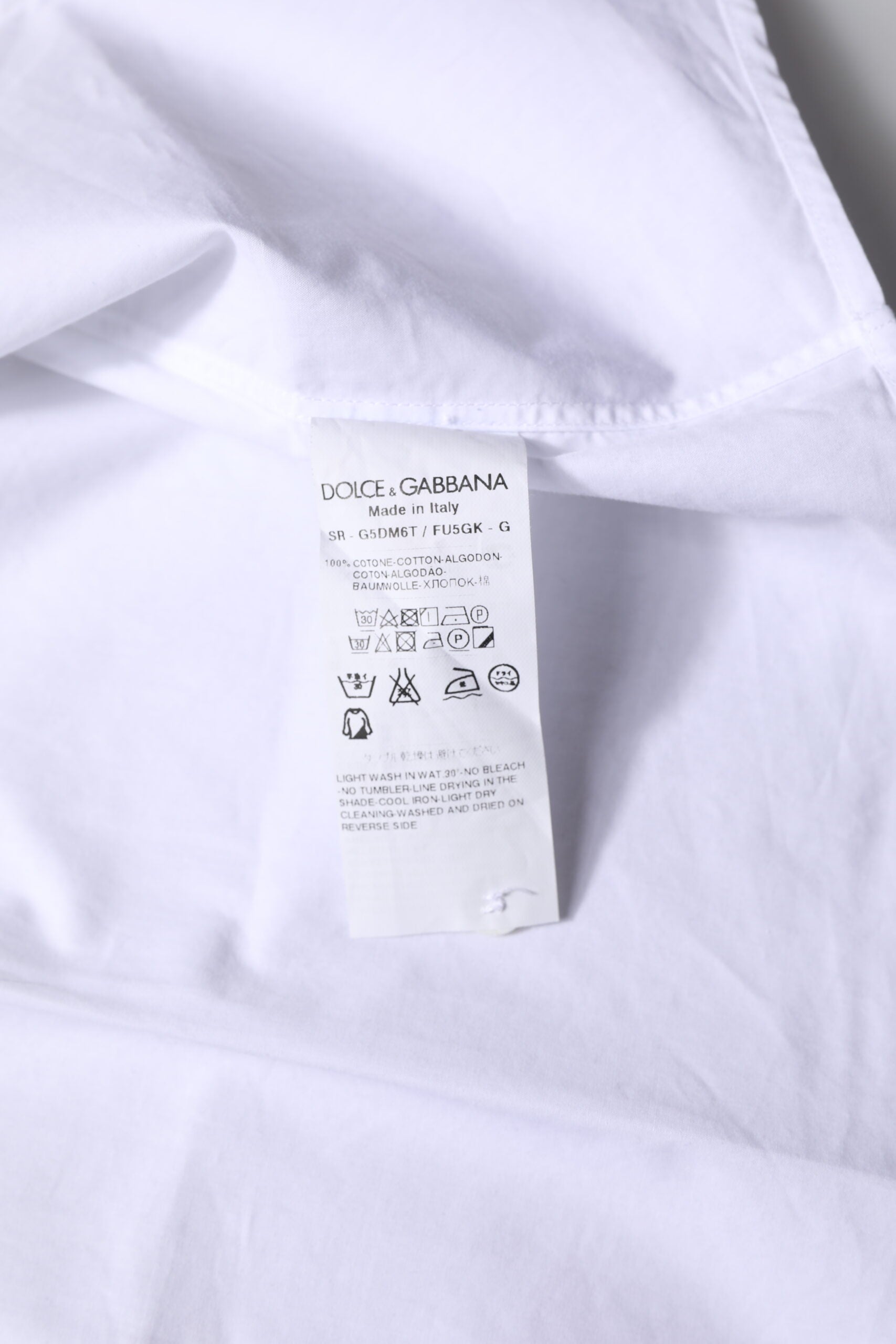 Dolce & Gabbana White Cotton GOLD Long Sleeves Formal Shirt by Dolce & Gabbana