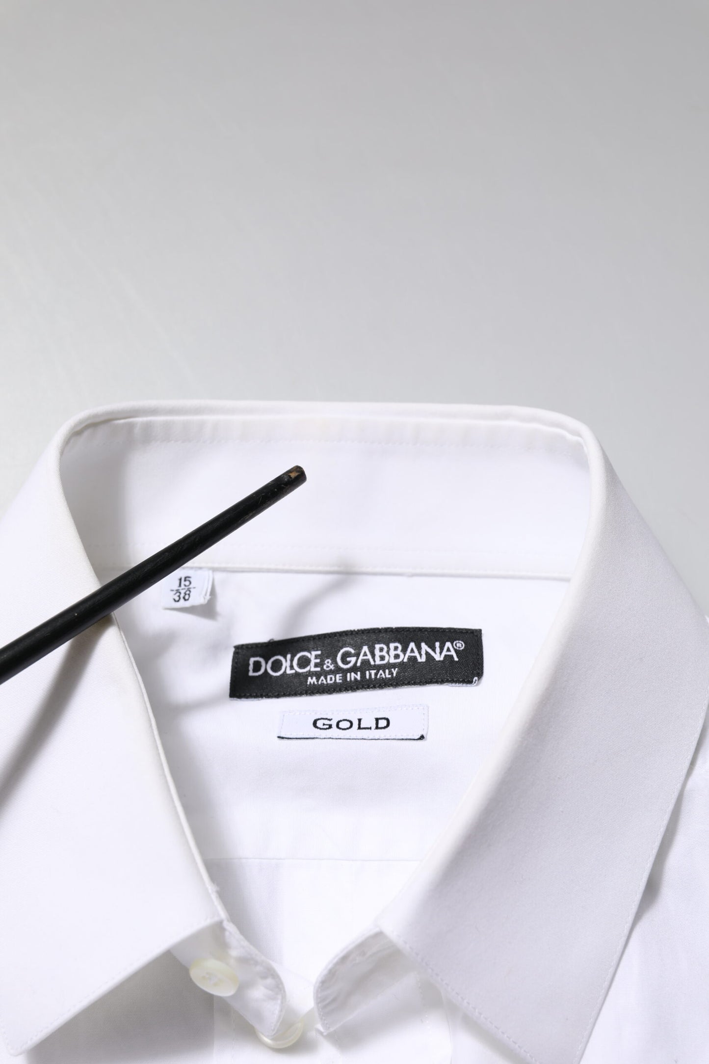 Dolce & Gabbana White Cotton GOLD Long Sleeves Formal Shirt by Dolce & Gabbana