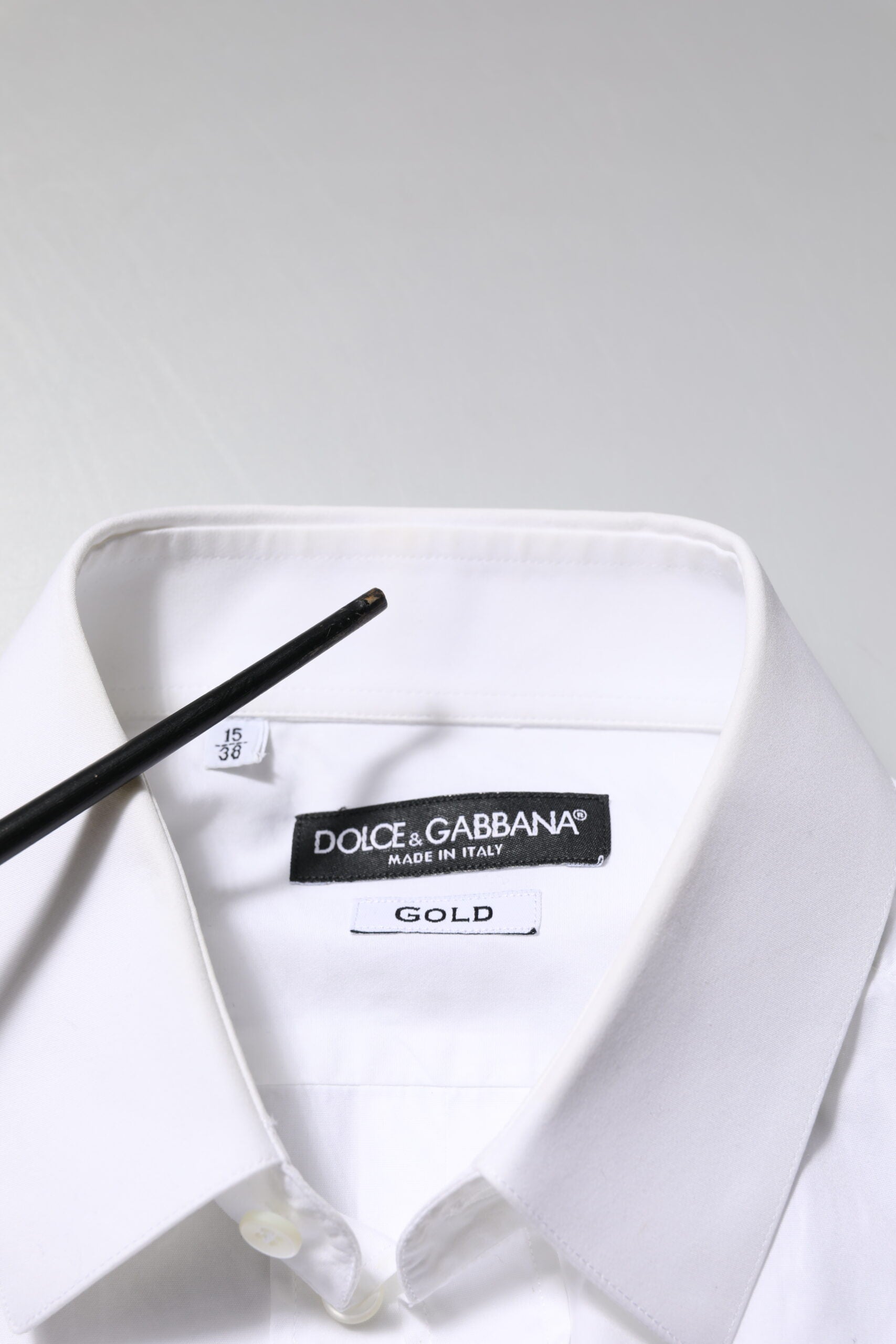 Dolce & Gabbana White Cotton GOLD Long Sleeves Formal Shirt by Dolce & Gabbana