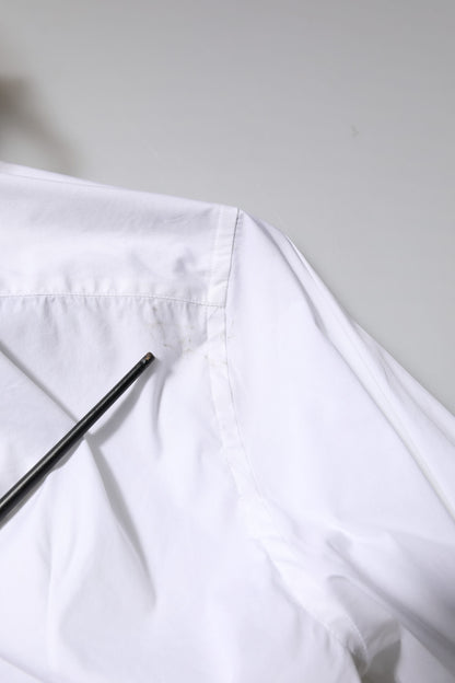 Dolce & Gabbana White Cotton GOLD Long Sleeves Formal Shirt by Dolce & Gabbana