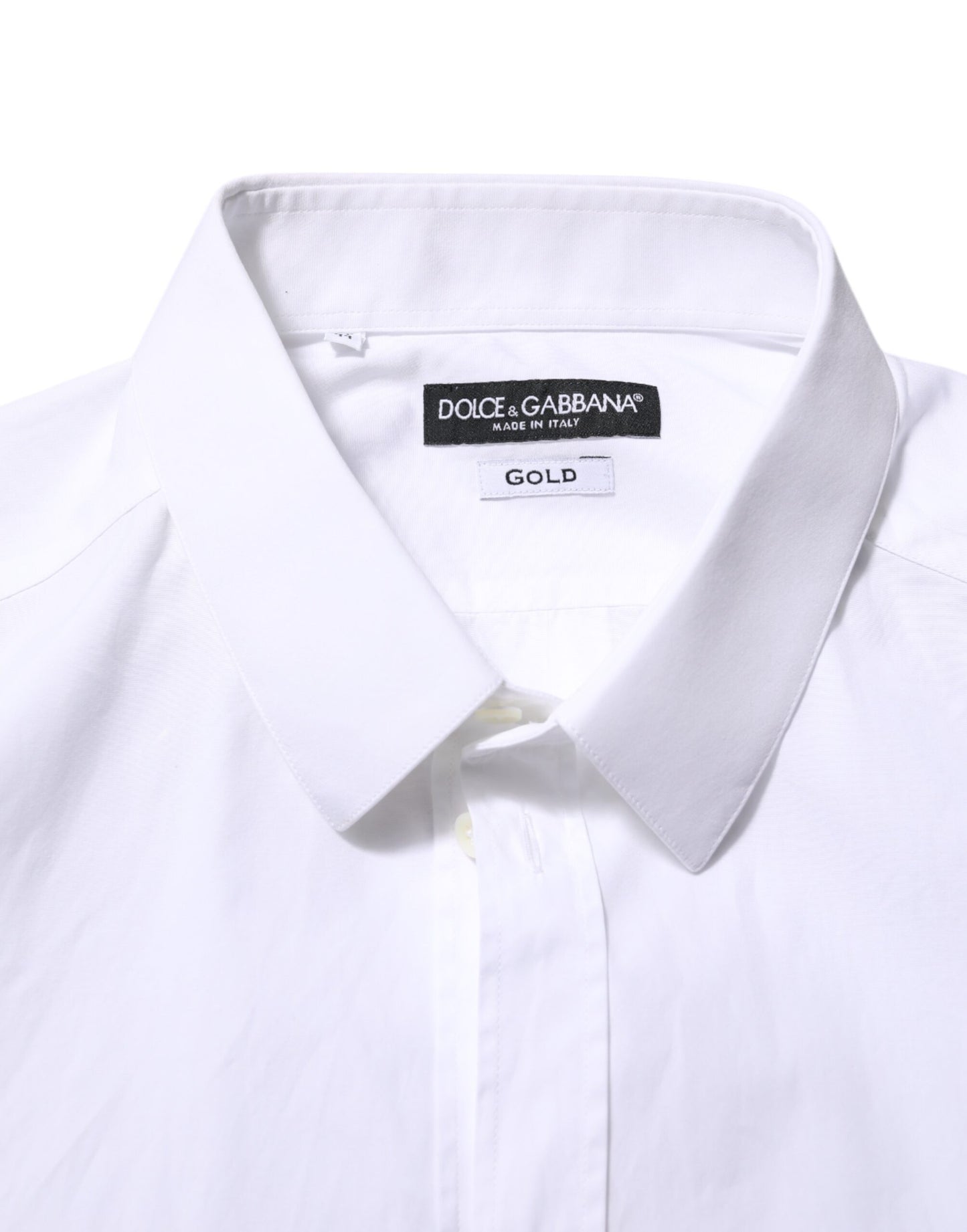 Dolce & Gabbana White Cotton Long Sleeves GOLD Formal Shirt by Dolce & Gabbana