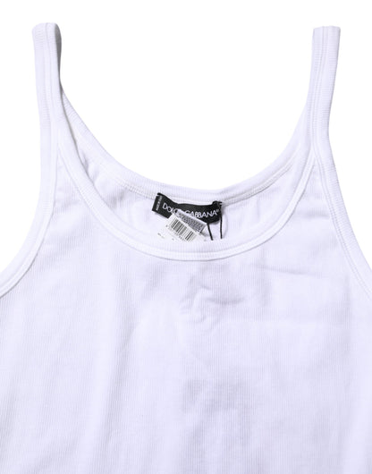 T-shirt débardeur blanc sans manches à col rond pour homme Dolce &amp; Gabbana
