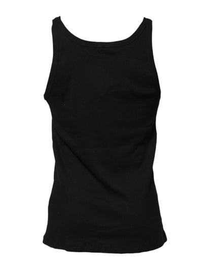 T-shirt débardeur sans manches en coton noir Dolce &amp; Gabbana