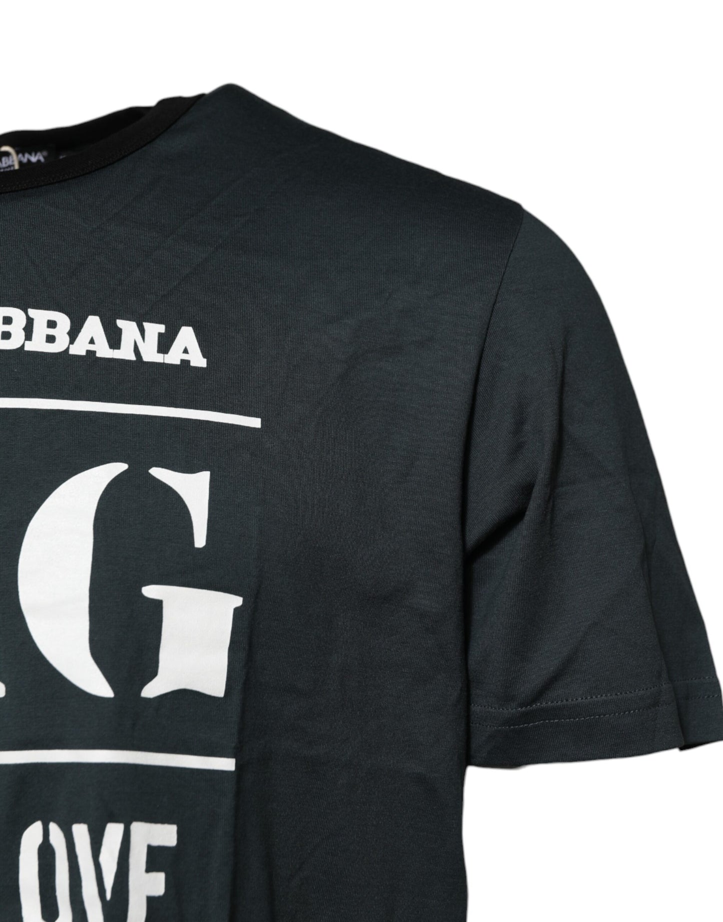 T-shirt à manches courtes imprimé en coton noir Dolce &amp; Gabbana