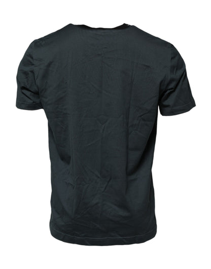 T-shirt à manches courtes imprimé en coton noir Dolce &amp; Gabbana