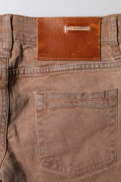 Eight Brown Cotton Slim Fit Denim Low Waist Jeans