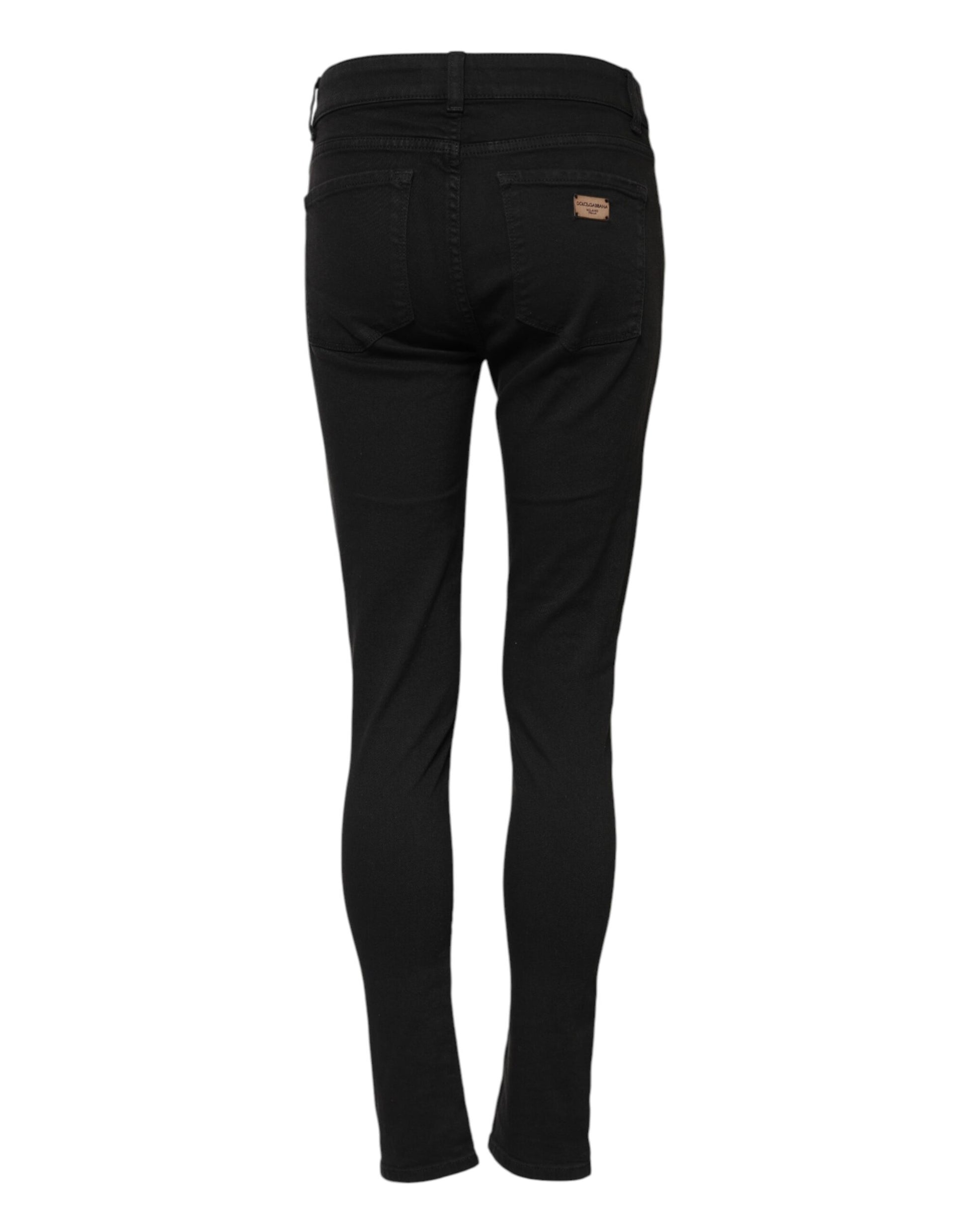 Dolce & Gabbana Black Cotton Stretch Slim Fit Denim Jeans by Dolce & Gabbana