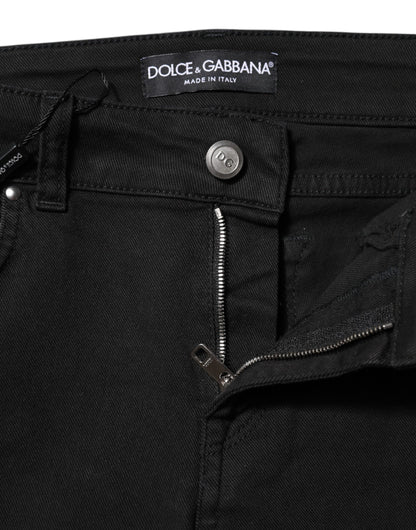 Dolce & Gabbana Black Cotton Stretch Slim Fit Denim Jeans by Dolce & Gabbana