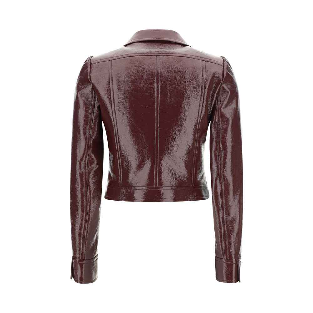 Cotton Jacket Courrèges Cropped Leather-Effect Front Snap