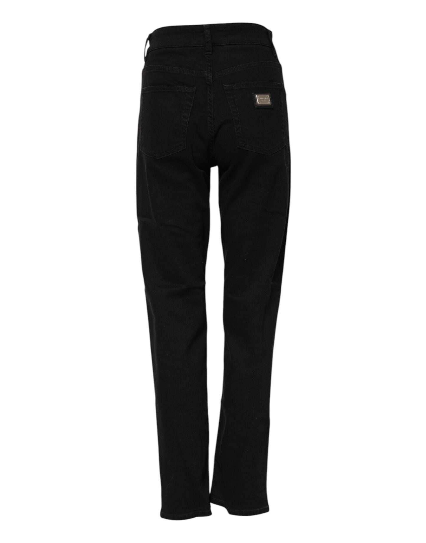 Dolce & Gabbana Black Boyfriend Cotton Mid Waist Denim Jeans by Dolce & Gabbana