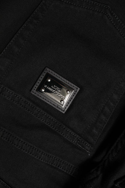 Dolce & Gabbana Black Boyfriend Cotton Mid Waist Denim Jeans by Dolce & Gabbana