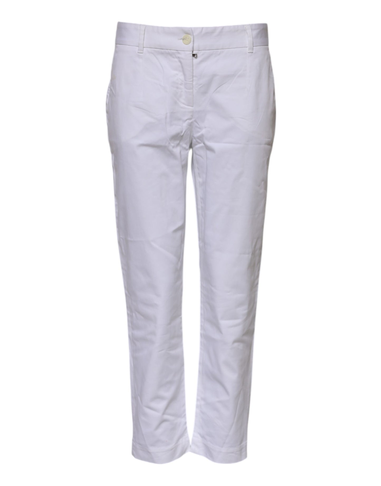 Dolce &amp; Gabbana White Cotton Stretch Mid Waist Jeans
