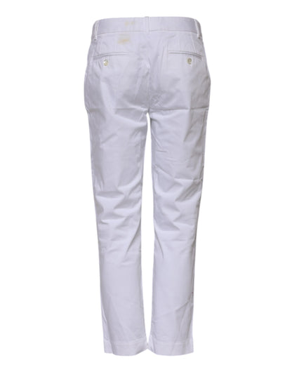 Dolce &amp; Gabbana White Cotton Stretch Mid Waist Jeans