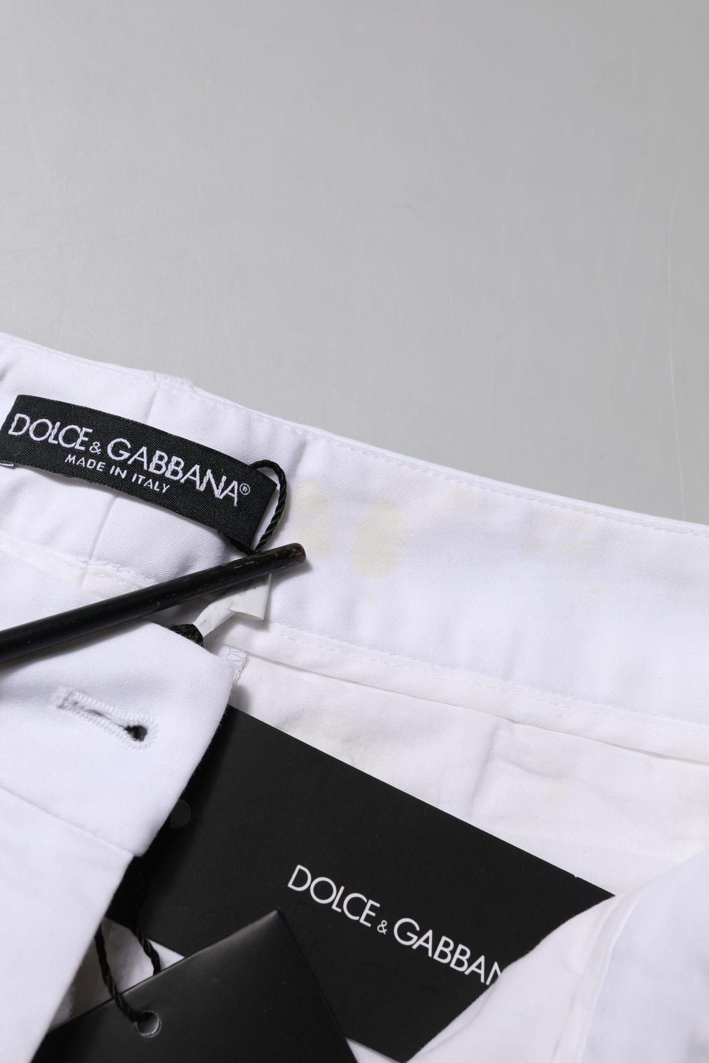 Dolce &amp; Gabbana White Cotton Stretch Mid Waist Jeans