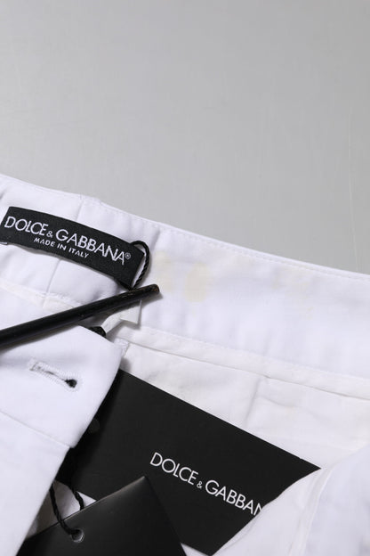 Dolce &amp; Gabbana White Cotton Stretch Mid Waist Jeans