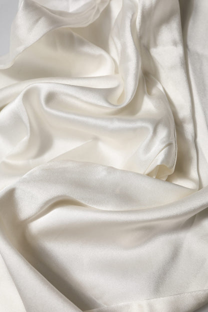 Dolce &amp; Gabbana Ivory Silk Tapered High Waist Pants