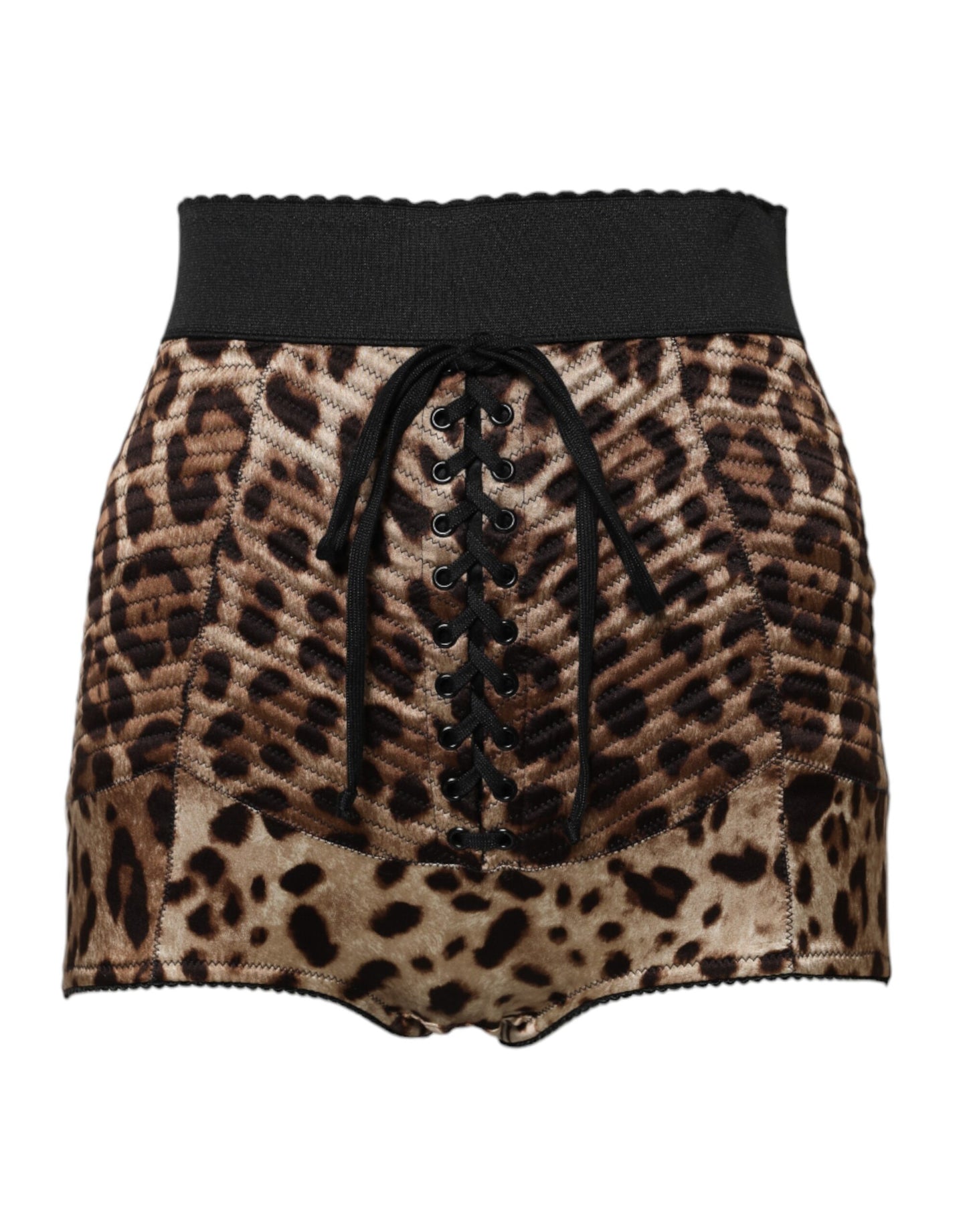 Short taille haute à imprimé léopard marron Dolce &amp; Gabbana