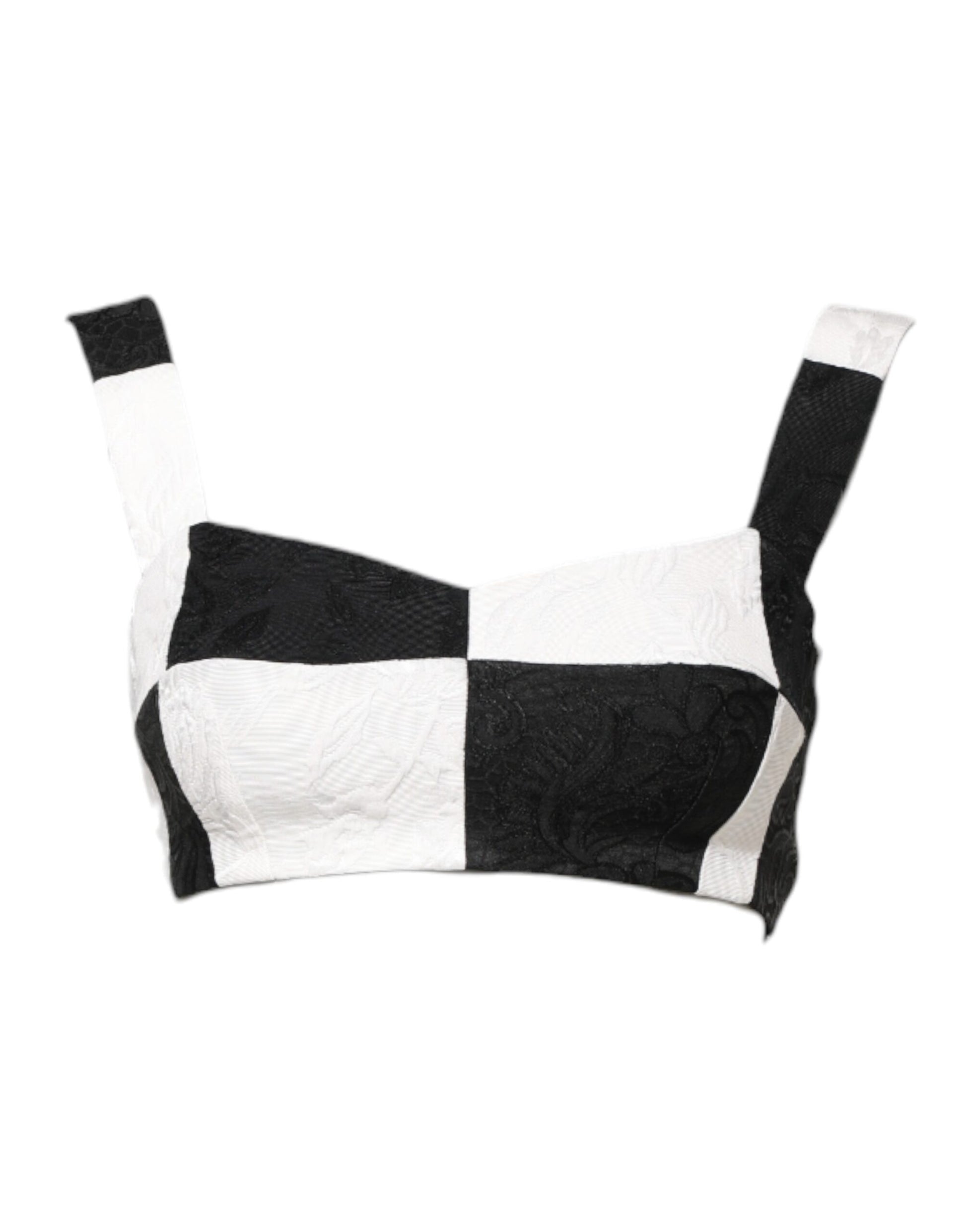 Dolce & Gabbana Black White Cropped Bustier Corset Bra Top by Dolce & Gabbana