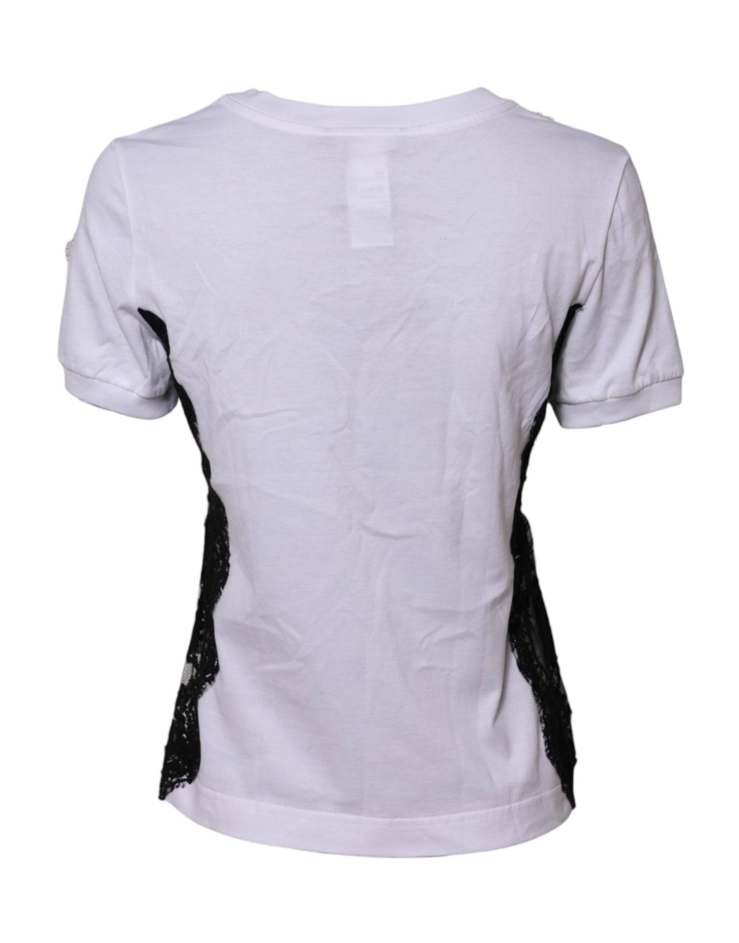 Dolce & Gabbana White Floral Lace DG Detailing Top T-shirt by Dolce & Gabbana