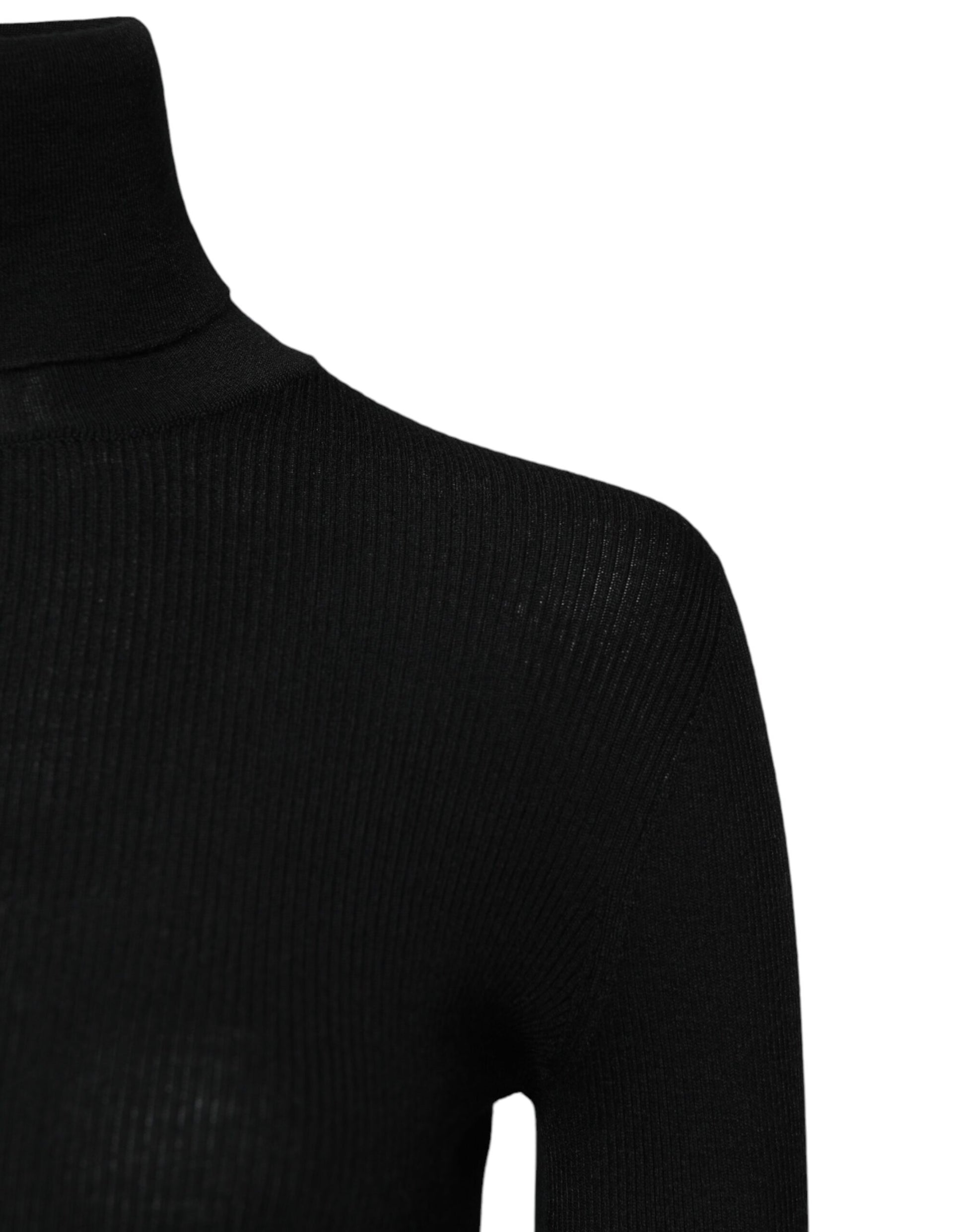 Dolce & Gabbana Black Cashmere Turtleneck Knitted Blouse Top by Dolce & Gabbana