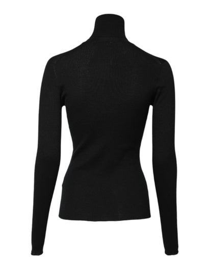 Dolce & Gabbana Black Cashmere Turtleneck Knitted Blouse Top by Dolce & Gabbana