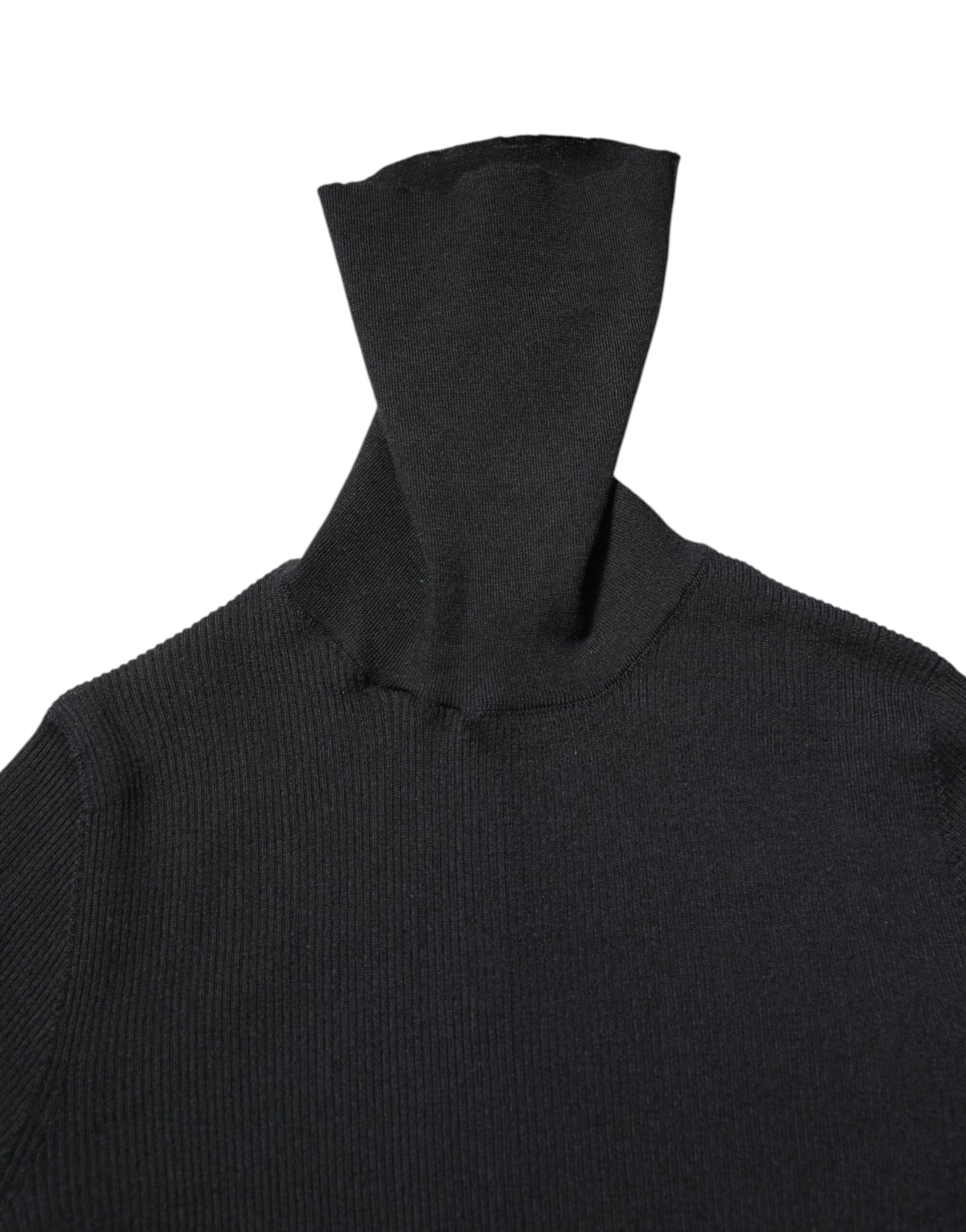 Dolce & Gabbana Black Cashmere Turtleneck Knitted Blouse Top by Dolce & Gabbana