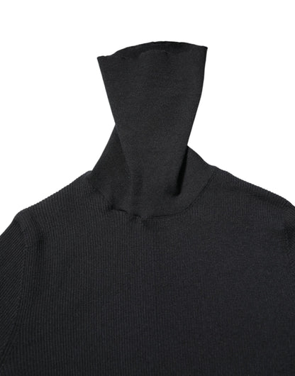 Dolce & Gabbana Black Cashmere Turtleneck Knitted Blouse Top by Dolce & Gabbana
