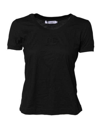Dolce & Gabbana Black Cotton Short Sleeves Round Neck T-shirt by Dolce & Gabbana